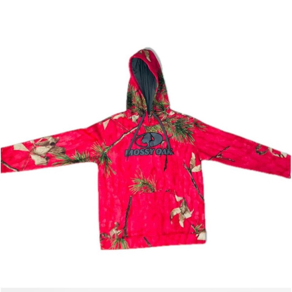 Like new!  Women’s Mossy Oak pink and green real tree camo hoodie. Size small.